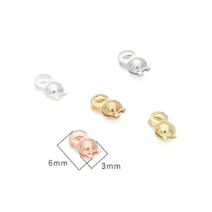6x3mm cat-shaped bead tips and end clasps in five metal colors for DIY jewelry making
