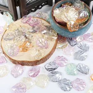 Iridescent ABS shell petals with opal luster for DIY jewelry making and hair pins