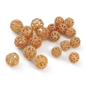 Perles d'espacement ajourées dorées 14K pour la création de bijoux artisanaux