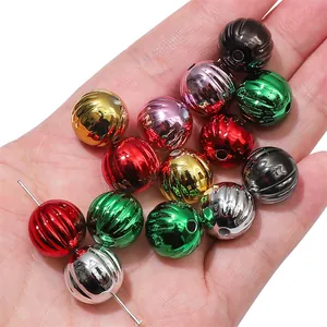 Perles citrouille en acrylique coloré avec fini métallique pour création de bijoux DIY