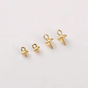 Detaillierte Makroansicht von 14K Gold gefüllten Perlenkappen für DIY Schmuckherstellung
