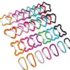 Aluminum Alloy Carabiner Star Heart Bone D Shape Keychain DIY Accessories For Bag Phone Charm Outdoor Hook Jewelry Making