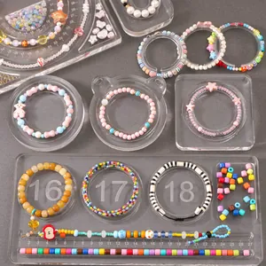 Acrylic bead design board for handmade jewelry making and bracelet size measurement