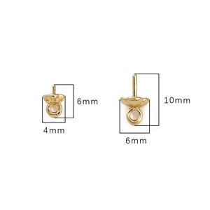 14K Gold gefüllte Ösenstifte mit Kappe in zwei Größen für DIY Schmuckherstellung
