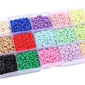 Opbergdoos met 10 vakken en kleurrijke acryl kralen voor DIY sieraden en kettingen maken