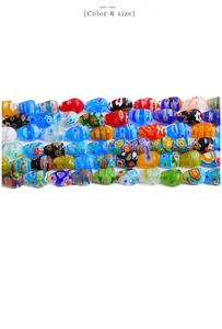 Colorful Millefiori glass teardrop beads with floral patterns for DIY jewelry making