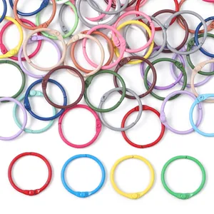 Macaron Metal Loose Leaf Binder Rings DIY Circular Book Rings For Office School Document Organization Craft Jewelry Accessories