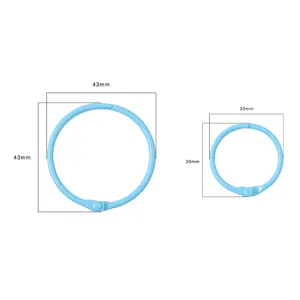 Light blue macaron metal key rings in 43mm and 30mm sizes for DIY craft projects