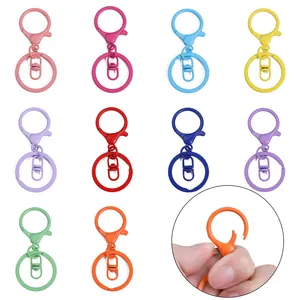 Porte-clés mousqueton en métal coloré en dix teintes pour bijoux et loisirs créatifs