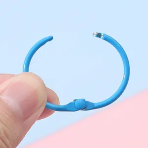 Blue metal macaron loose-leaf ring for DIY keychains and card binding decorations