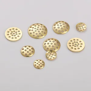 Plateau en Treillis Rond Perforé en Laiton Rempli d'Or 14K pour la Fabrication de Bijoux DIY Boucles d'Oreilles Broche Composants