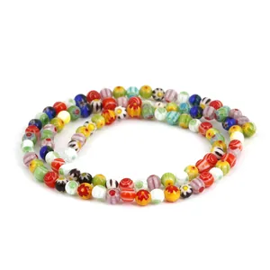 Colorful Millefiori round glass beads for handmade DIY jewelry necklaces and bracelets