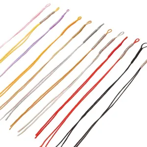 Cordons colorés 1mm en polyester avec fil d'or et boucles pour création de bijoux DIY