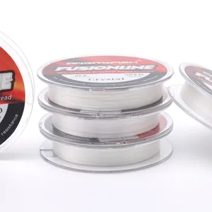 Macro shot of Angryfish white beaded wire on spool showing 8LB 50YD specifications