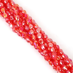 Iriserende rode glazen druppelkralen met AB-coating voor DIY-sieraden