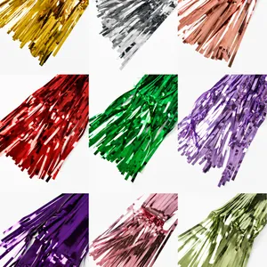 Metallic Foil Fringe Curtain Tinsel Rain Silk Streamers Backdrop For Birthday Wedding Party Decoration Photography Background Decoration