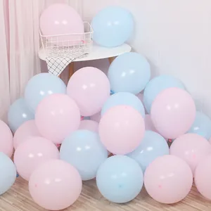 Globos de látex macaron rosa y azul para decoraciones de bodas y cumpleaños