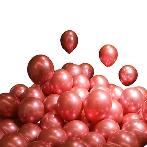 Bunch of 10-inch rose gold metallic latex balloons for wedding and birthday party decor