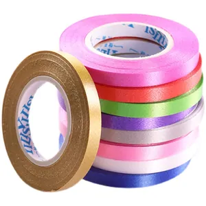 Set of 10m colorful balloon ribbons in various glossy colors for party decorations