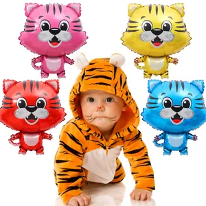 Ballon en Aluminium de Tigre de Dessin Animé Animal Mignon Ballon de Mylar pour Décoration de Fête d'Anniversaire Célébration