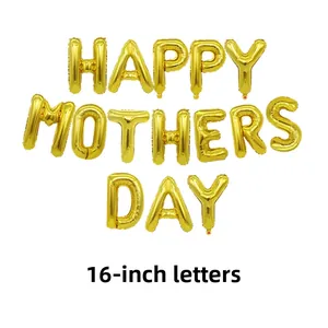 Χρυσό σετ μπαλονιών 16 ιντσών Happy Mother's Day για γιορτινή διακόσμηση πάρτι