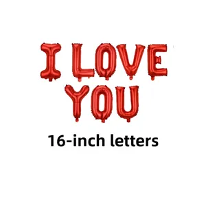 Globos metalizados rojos I LOVE YOU de 16 pulgadas para decorar San Valentín