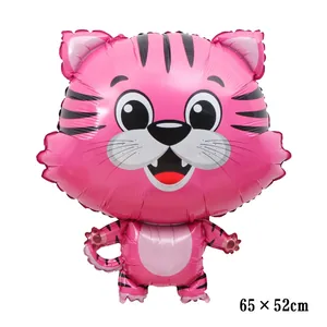 Ballon en aluminium tigre rose pour décoration de fête annuelle, 65 x 52cm