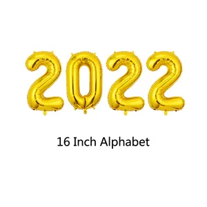16 Zoll goldene 2022 Folienballons Set für Abschlussfeiern und festliche Dekorationen