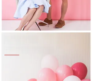Ballons nacrés de 12 pouces roses et rouges pour décoration de fête d'anniversaire