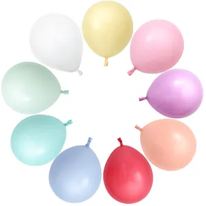 Set of 9 colorful 10-inch macaron round latex balloons for wedding party decoration