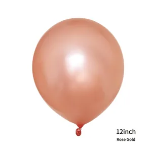 Ballon en latex or rose métallisé de 12 pouces avec finition chromée pour décoration