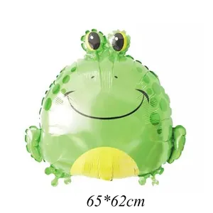 Cartoon green frog aluminum foil balloon for children birthday party decoration 65x62cm