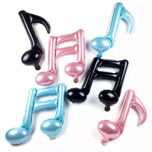 Globos de papel de aluminio con forma de nota musical para decoración de fiestas