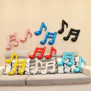 Globos de papel de aluminio con forma de nota musical para decoración de fiestas