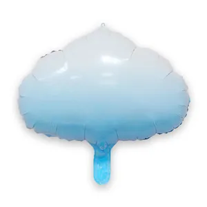 Cloud shaped aluminum foil balloon with blue and white gradient for birthday party decor