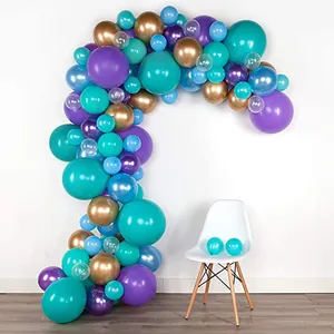 Latex Balloon Garland Arch Kit For Birthday Wedding Party Decoration Teal Purple Blue Gold Balloons Set