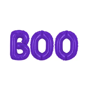 Σετ μπαλόνια γράμματα BOO μοβ μεταλλικό 16 ιντσών για διακόσμηση πάρτι Halloween