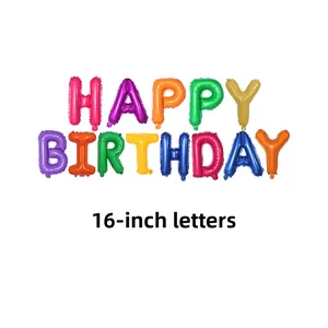 16-inch colorful metallic HAPPY BIRTHDAY foil balloon set for party decoration