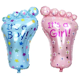 Baby Foot Shape Aluminum Foil Balloon Gender Reveal Party Decoration Boy Girl Baby Shower Birthday Celebration Accessory