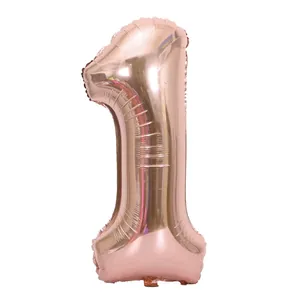 32-inch rose gold number 1 foil balloon for birthday party decorations and celebrations