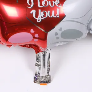 Herzförmiger Folienballon I Love You mit Pfotenabdrücken für Hochzeitsdekorationen