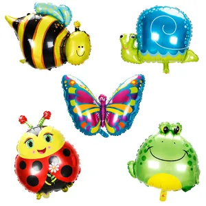 Dibujos Animados Insecto Animal Mylar Globos Abeja Mariposa Mariquita Rana Caracol Papel de Aluminio Globo Para Niños Cumpleaños Fiesta Decoración