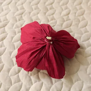 Deep red crepe paper flower decoration for wedding and birthday party backdrop decor