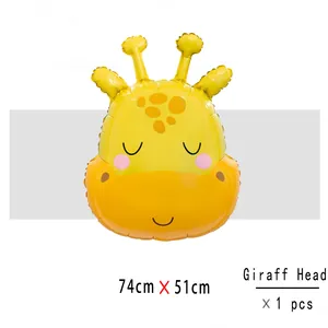 Détail du ballon tête de girafe 74x51cm pour décorations de fête thème jungle