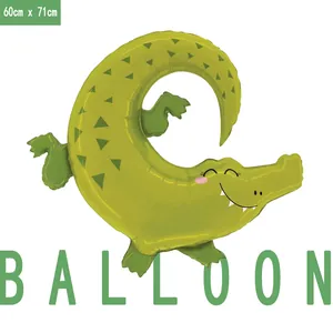 Süßer grüner Krokodil-Folienballon für die Dekoration von Kindergeburtstagsfeiern