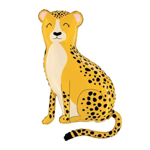 Cartoon Leopard Folienballon in Gelb für die Dekoration von Kindergeburtstagen