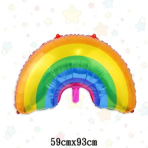 Palloncino in alluminio arcobaleno con nappe per decorazione festa compleanno 59x93cm