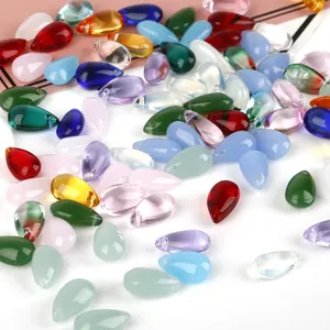 Teardrop shaped Czech glass beads in assorted colors for handmade jewelry DIY crafts