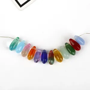 Colorful 8x14mm teardrop-shaped glass beads for DIY jewelry and pendant making