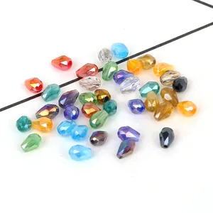 Bunte facettierte Glastropfenperlen mit AB-Effekt für DIY-Schmuckherstellung